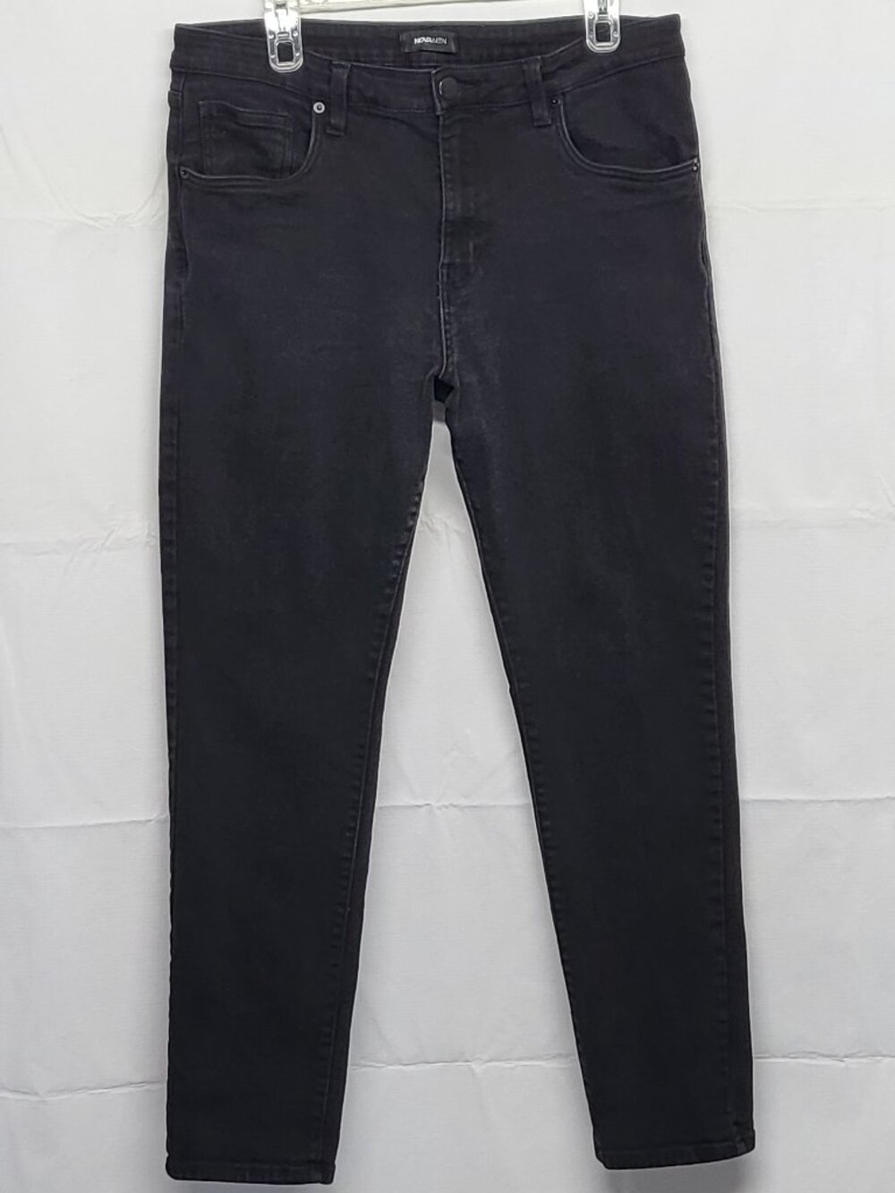 Nova Men Jeans 36 X 30 Slim Tapered Stretch Black Denim Pants
